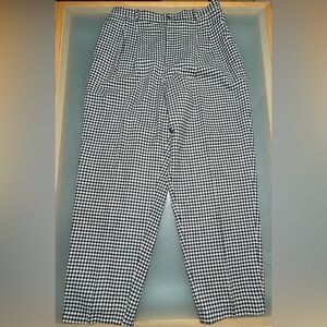 LL Bean Women's Vintage White/ Black Lines Wool Trouser Pants Size 20